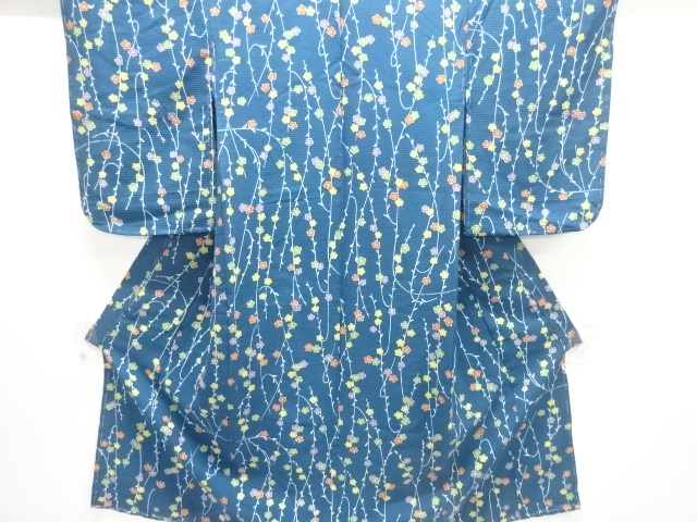 大正ロマン　紋錦紗　枝垂れ花模様子供着物